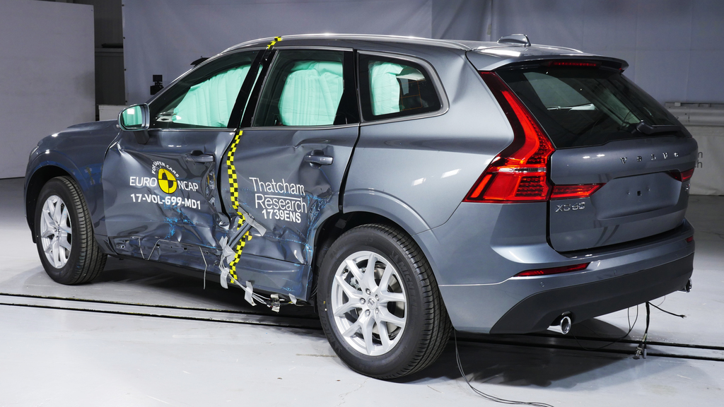 Volvo XC60 after side impact test at Thatcham Research
