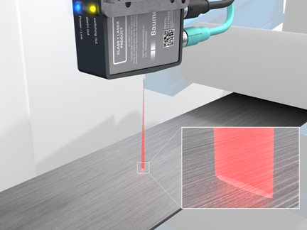 Laser distance sensor with ultra-thin sensing beam