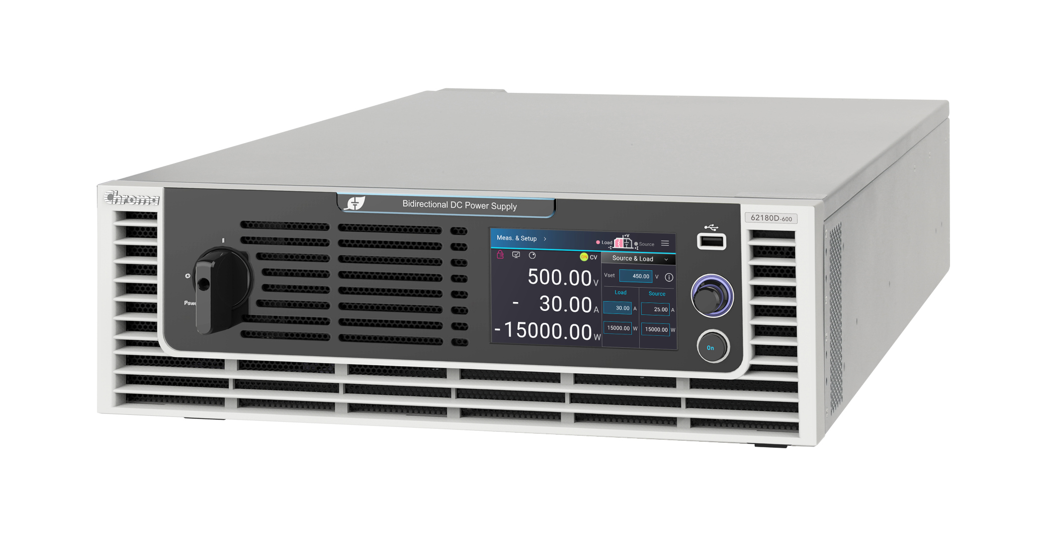Chroma 62000D bidirectional power supplies for testing EV powertrain components