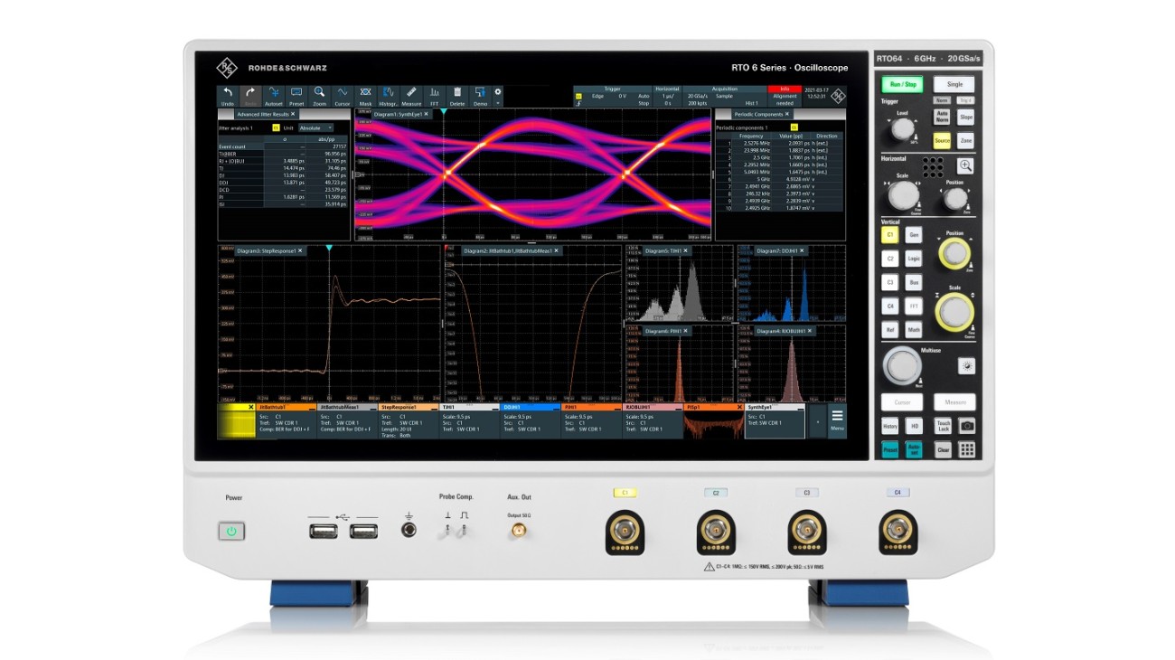 The latest RT06 Oscilloscope features larger touchscreen interface.
