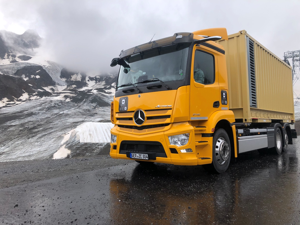The battery electric eActros has been put through its paces at altitude in the Alps