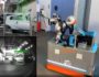 Autonomous measuring robot uses cameras to detect its target and align itself with the car body