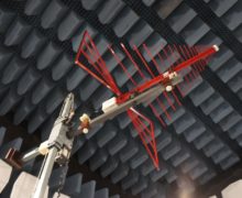 A semi-anechoic EMC test chamber with 1 to 4m swept height antenna and 3m EUT test range
