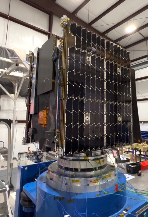 The MicroGEO satellite has undergone vibration testing before launch