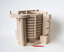 Water-Jacket-Core, printed by voxeljet in cold IOB, for electric motor housing in EVs