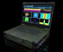Rugged spectrum analyser available in rugged version for use in military field applications