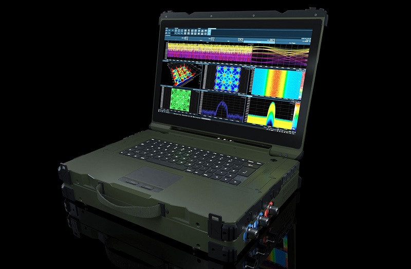 Rugged spectrum analyser available in rugged version for use in military field applications