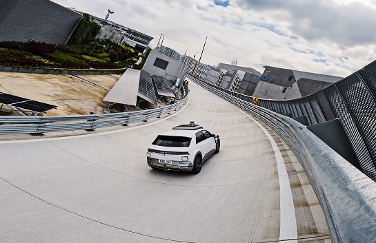 Test facilities at Hyundai include the 618 metre long rooftop Skytrack